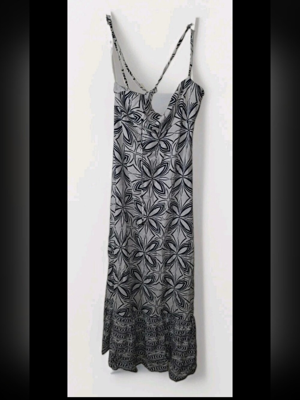 a new day Gray and Black Floral Maxi Dress with Spaghetti Straps